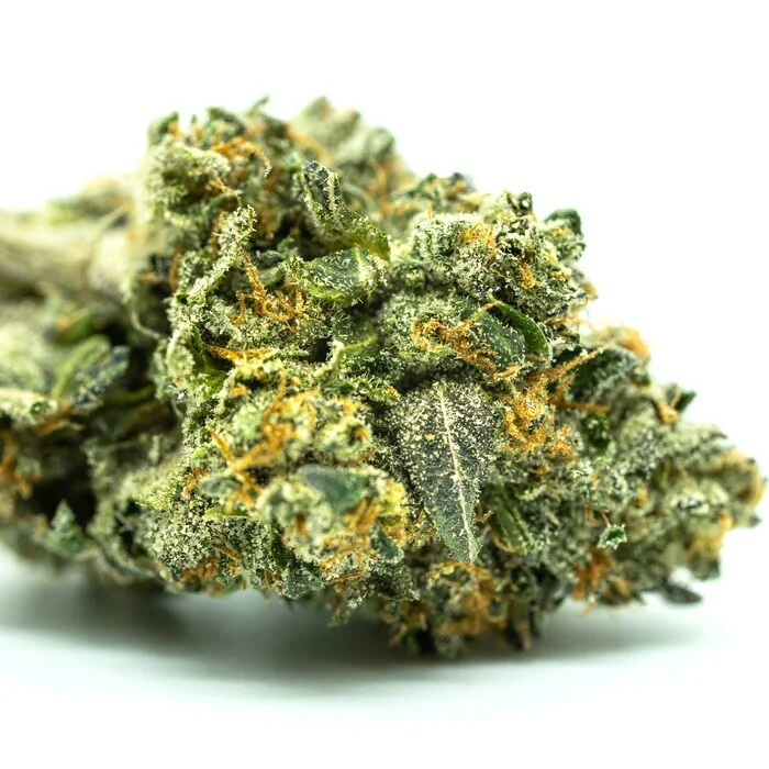 close image of cookies cherry mellow weed, which is an indica-dominant hybrid strain.