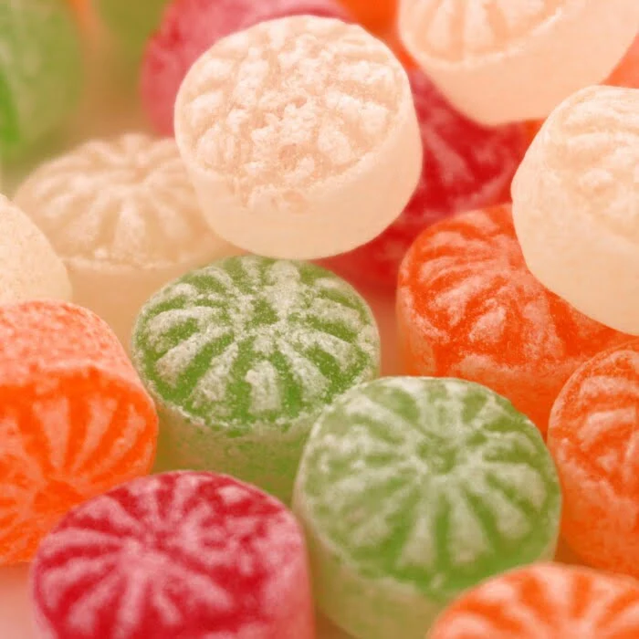 strawberry watermelon gummies in a pile
