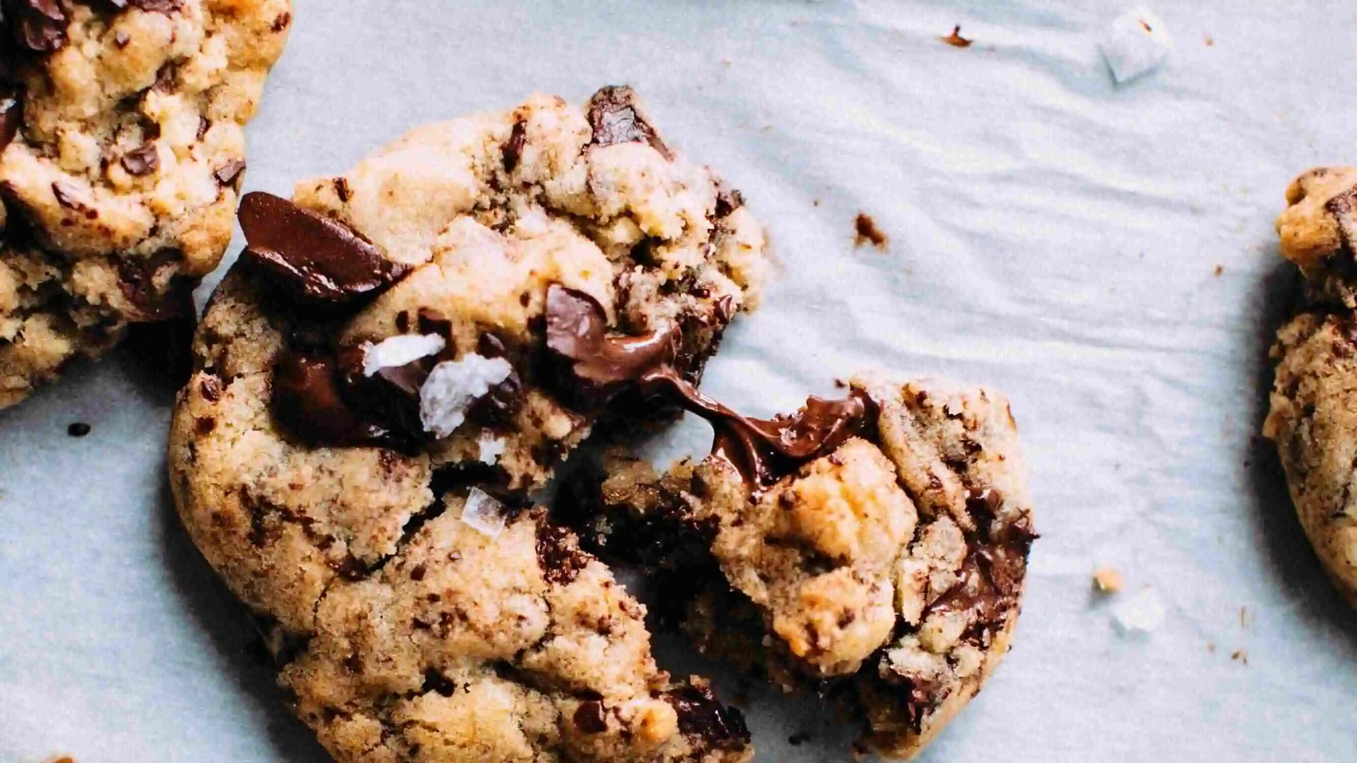 big pete's choclate chip cannabis cookies on a baking sheet